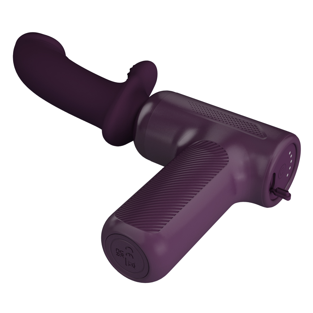 Вибратор с фрикциями «Pretty Love DJ Scholare Massage Gun», бордовый, силикон