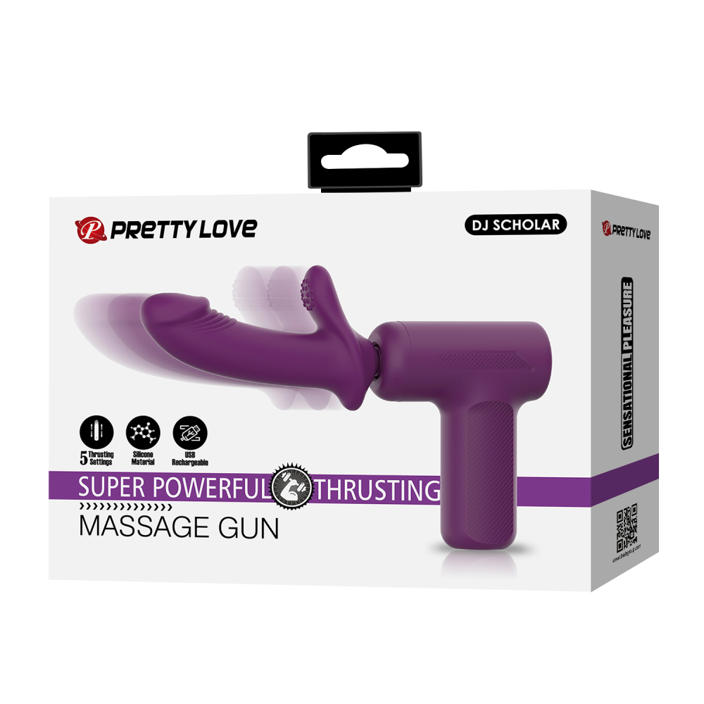 Вибратор с фрикциями «Pretty Love DJ Scholare Massage Gun», бордовый, силикон